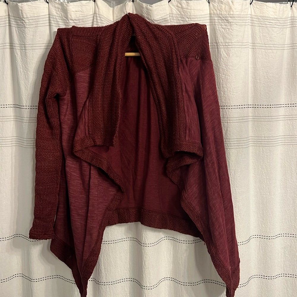 Maroon lucky brand knit cardigan sz small